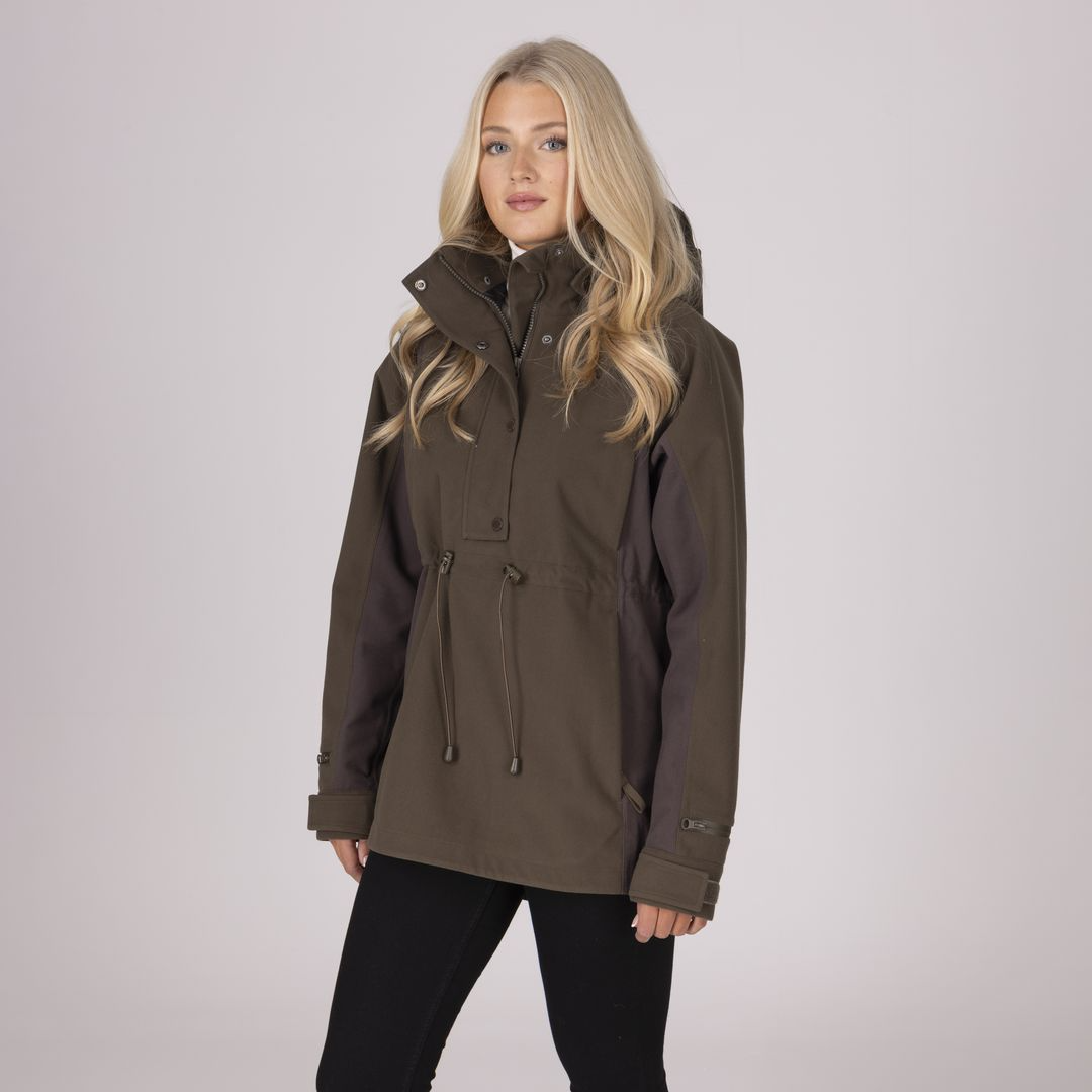 Shires Aubrion Heritage Unisex Quarter Zip Jacket #colour_dark-olive