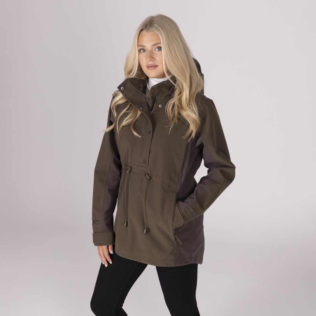 Shires Aubrion Heritage Unisex Quarter Zip Jacket #colour_dark-olive