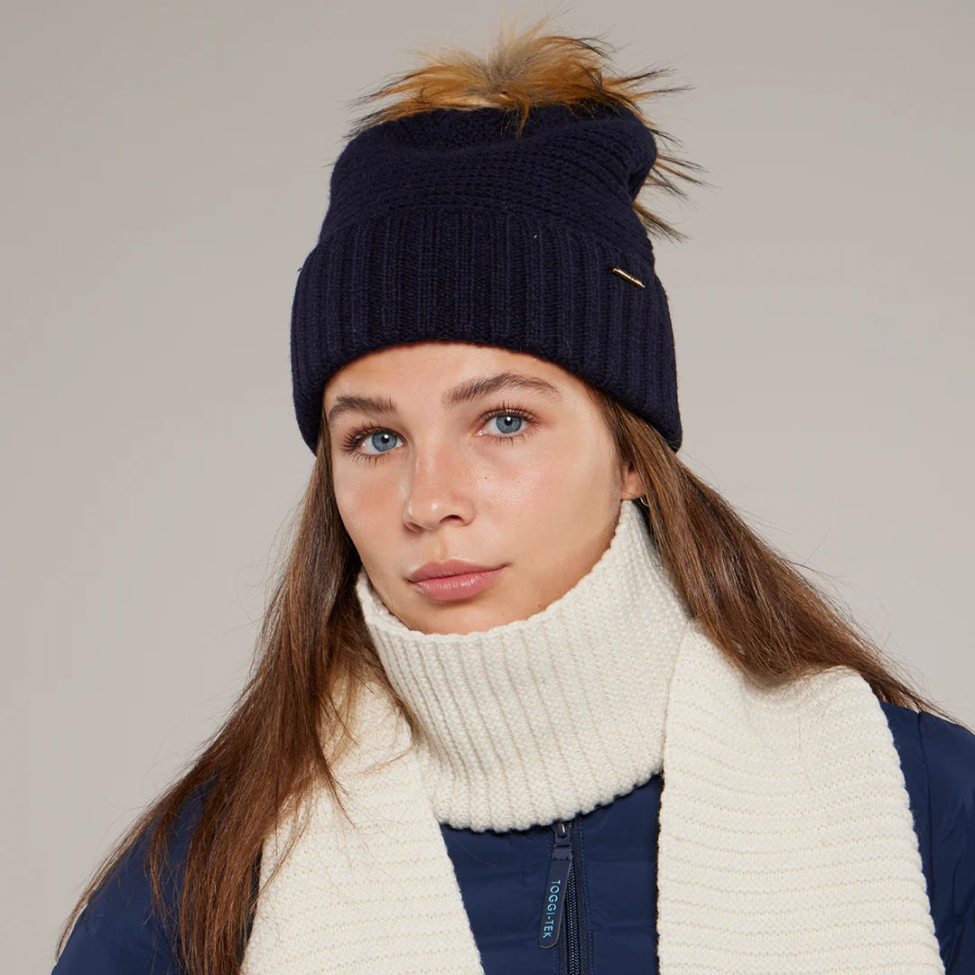 Toggi Thornton Knitted Bobble Hat #colour_midnight-blue