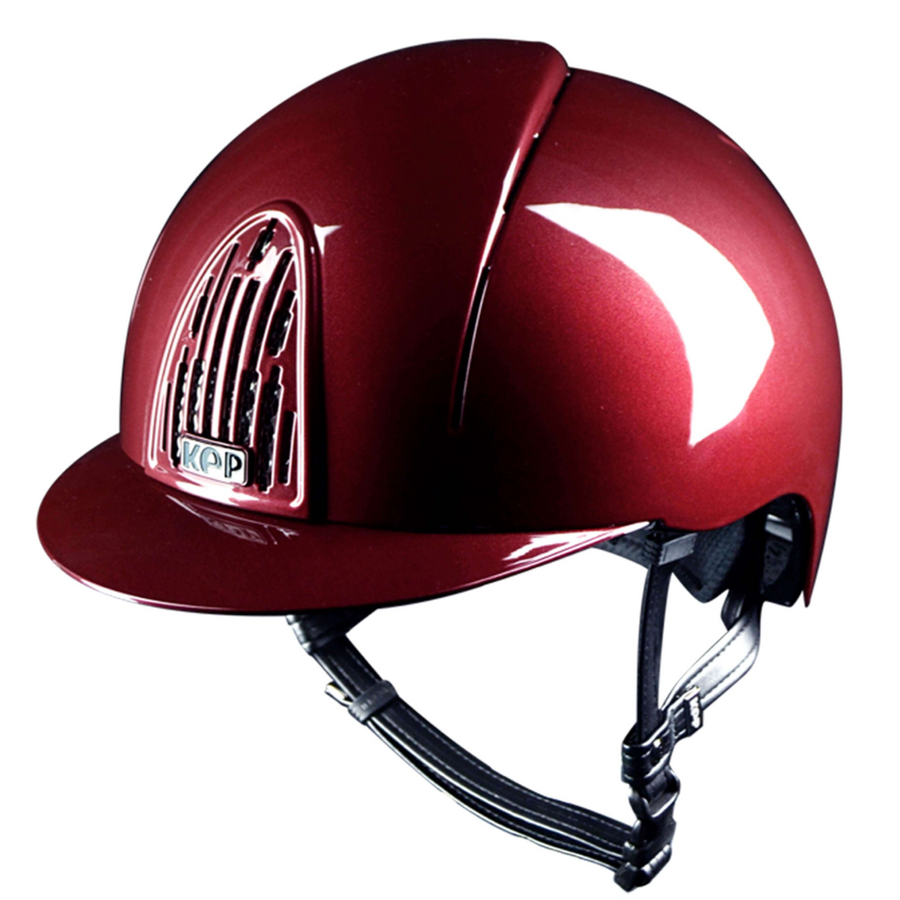 KEP Smart Metal Polished Bordeaux Riding Hat with Narrow Liner