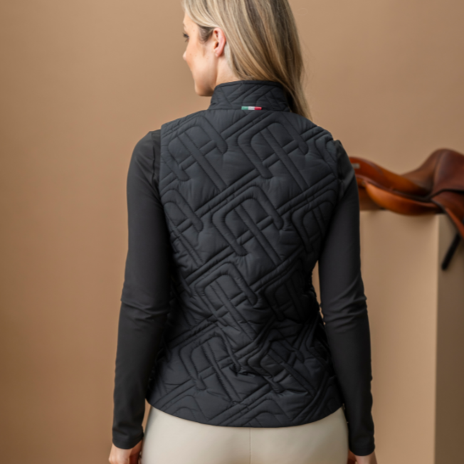 Alessandro Albanese Neve Monogram Quilted Gilet #colour_core-black