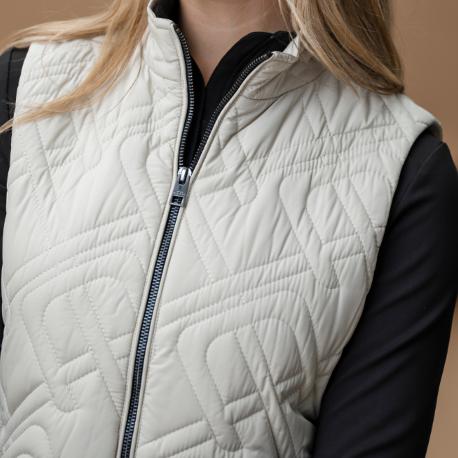 Alessandro Albanese Neve Monogram Quilted Gilet #colour_bone