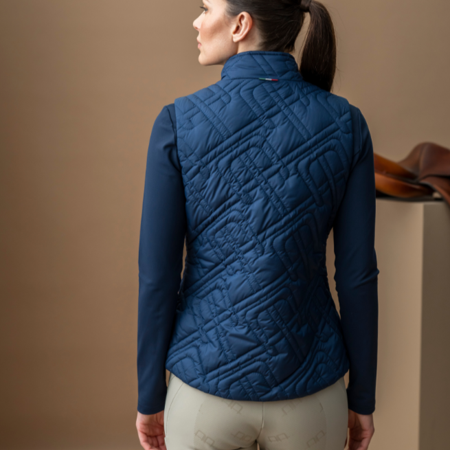 Alessandro Albanese Neve Monogram Quilted Gilet #colour_core-navy