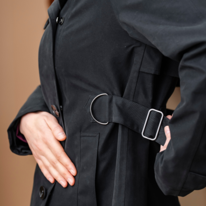 Alessandro Albanese Isabella Riding Trench Coat #colour_core-black