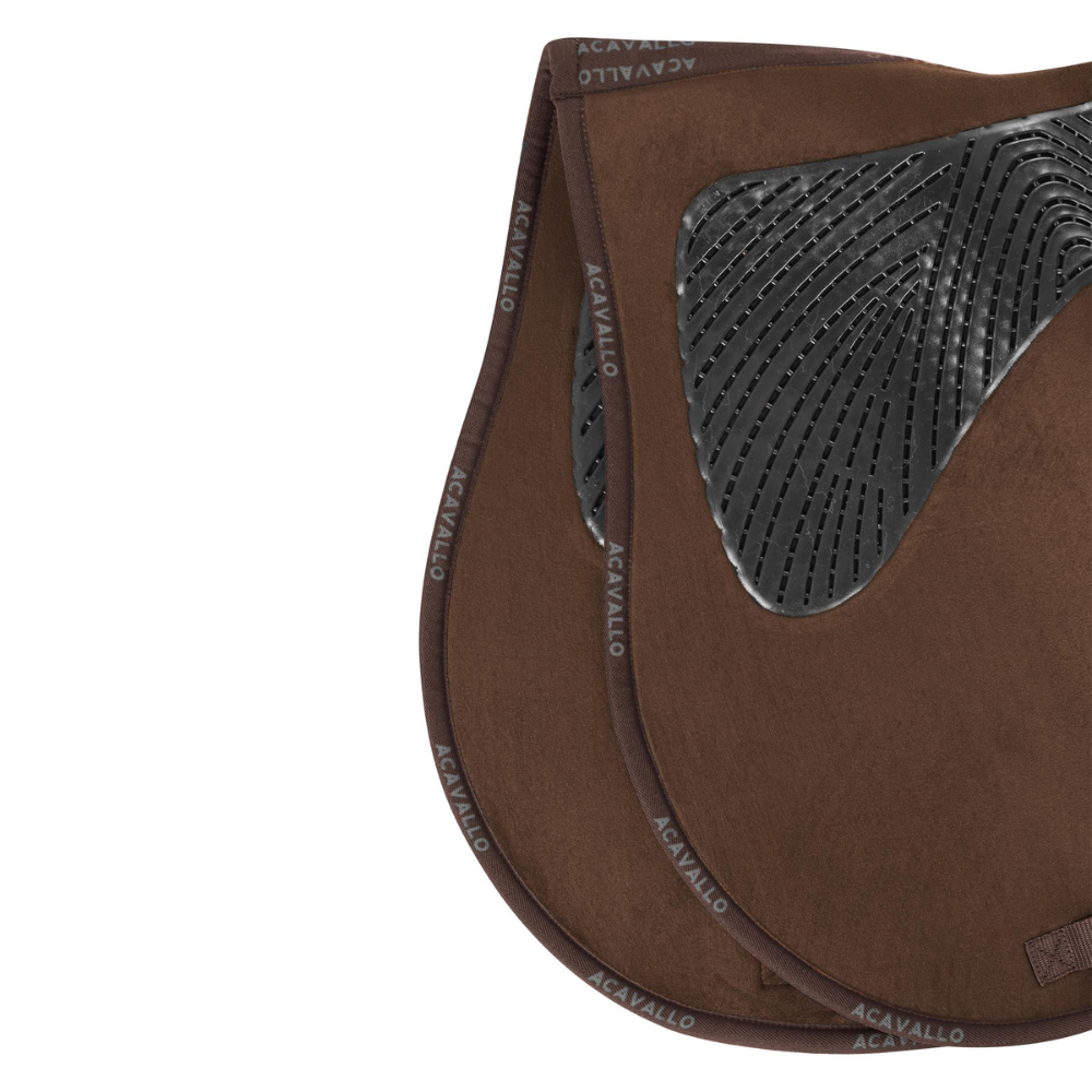 Acavallo Twin Sided Classic Gel Dressage Pad With Rope #colour_brown
