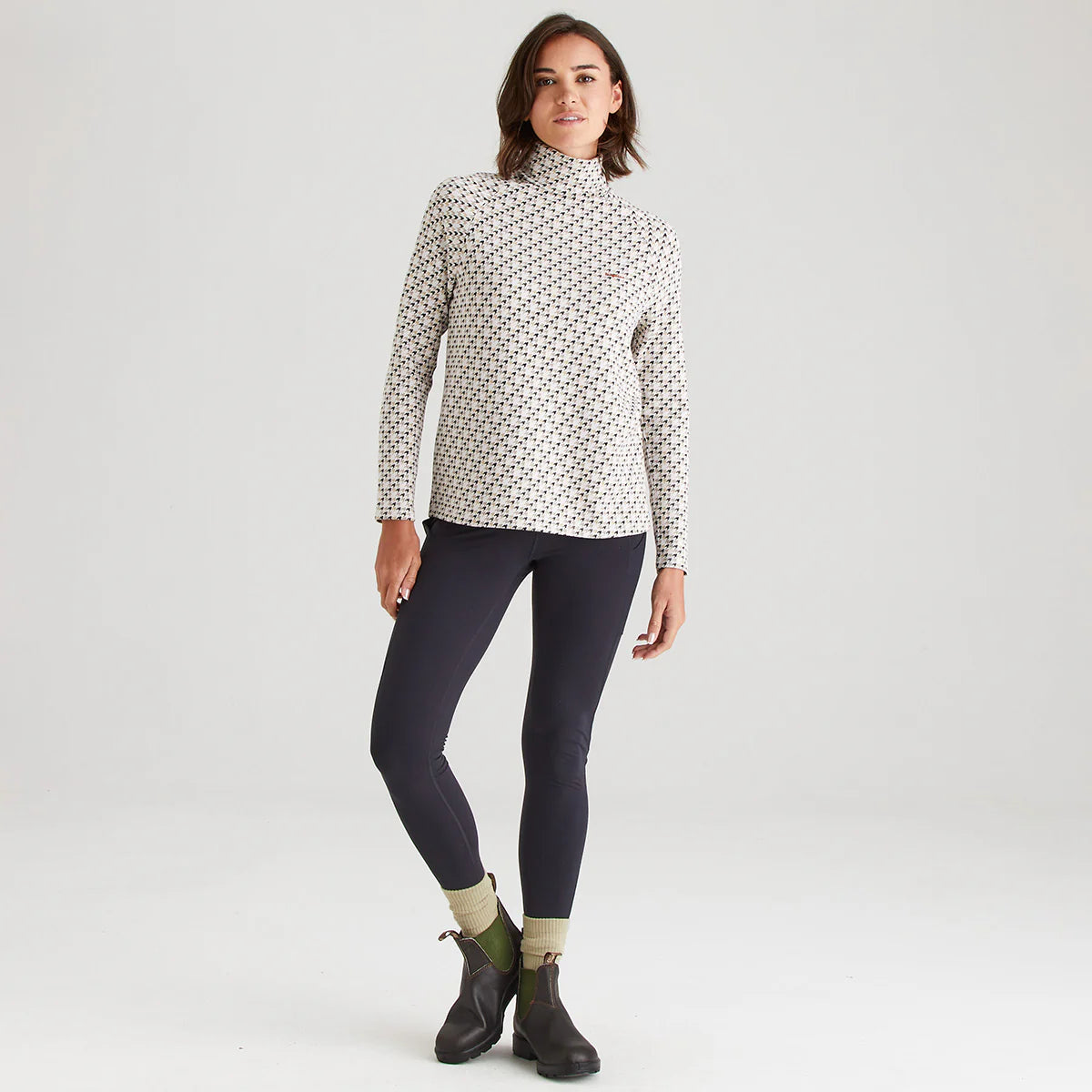 Ridgeline Womens Kelmarsh Top #colour_stone-print