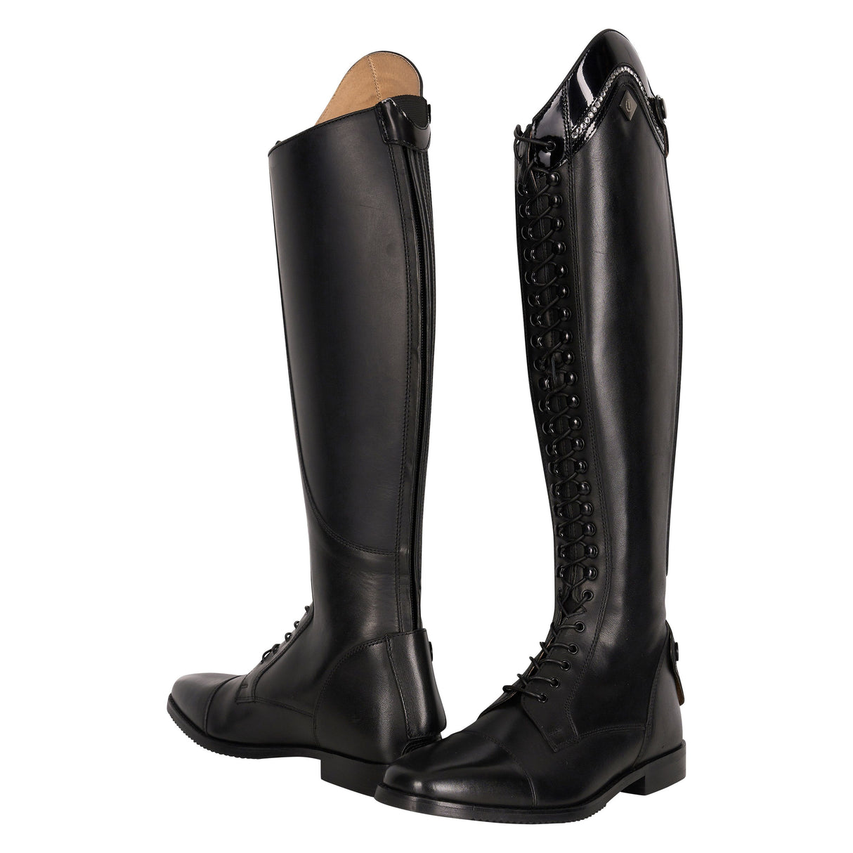 Imperial Riding Olania Wide Dressage Riding Boots #colour_black-lack-chrystal