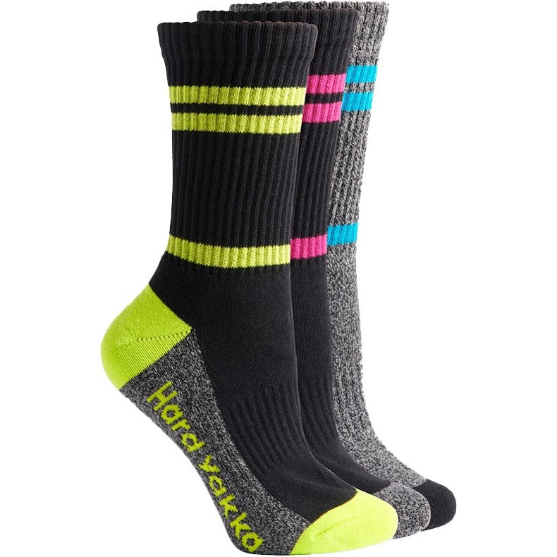 Hard Yakka Women Crew 3 Pack Work Sock