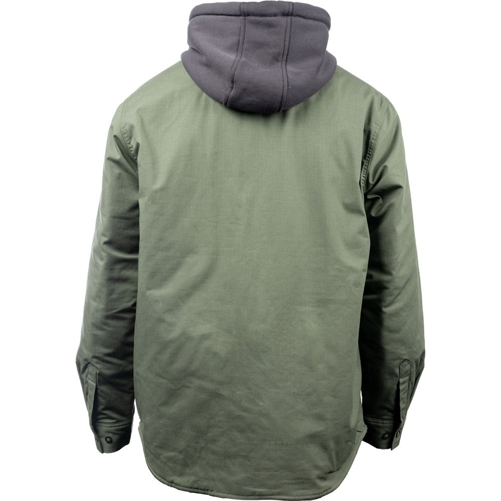 Hard Yakka Quilted Solid Shacket #colour_military-green