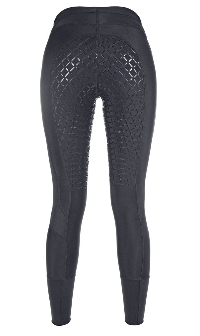 HKM Silicone Full Seat Mesh Riding Leggings #colour_black