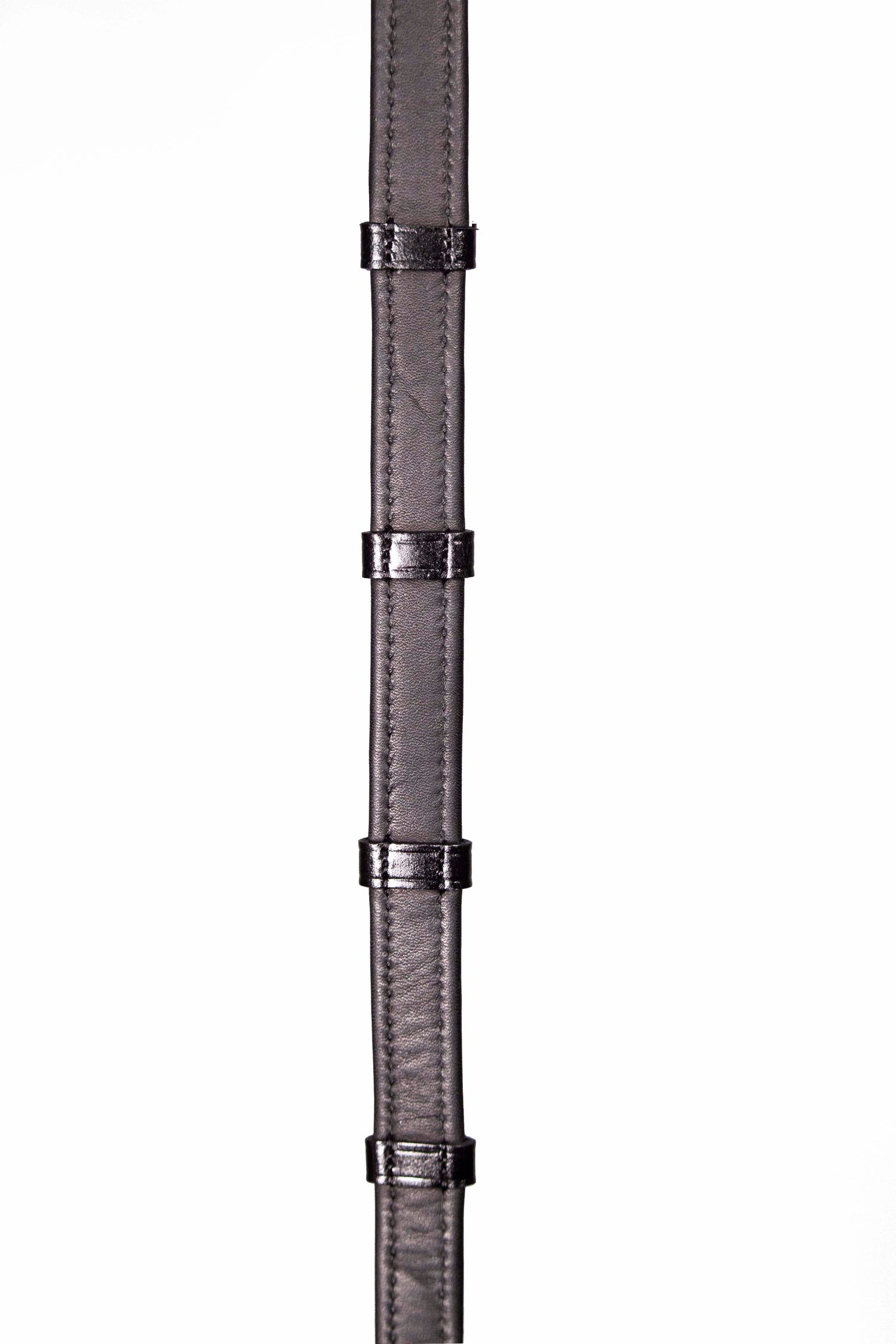 Henry James Calfskin Supergrip Reins With Stoppers #colour_black