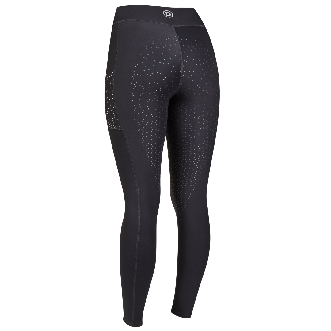 Dublin Reflective Compression High Rise Riding Tights #colour_black