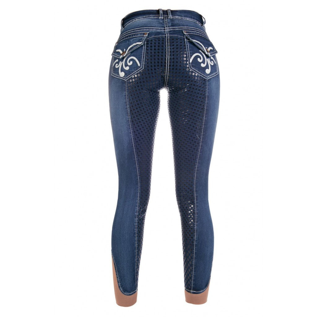 Pantalon d'équitation pour femme HKM -Pasadena- Fond intégral en silicone pour l'été