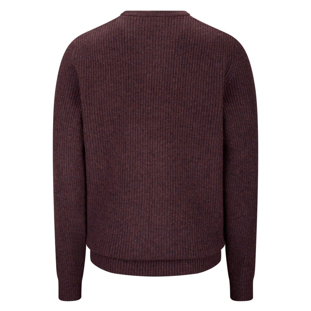 Hoggs of Fife Borders Men's Ribbed Knit Jumper #colour_redwood
