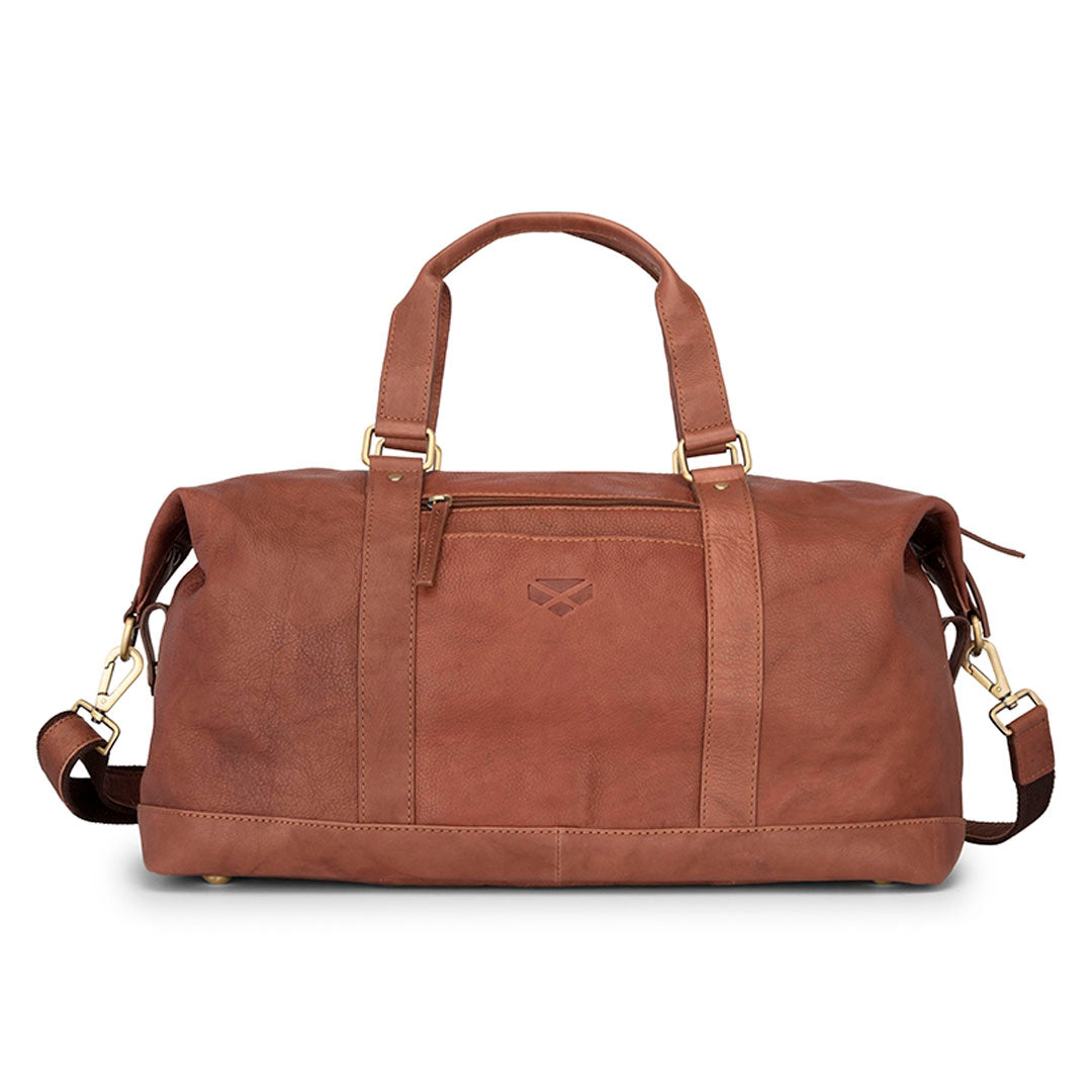 Hoggs of Fife Monarch Leather Carryon Holdall #colour_hazelnut