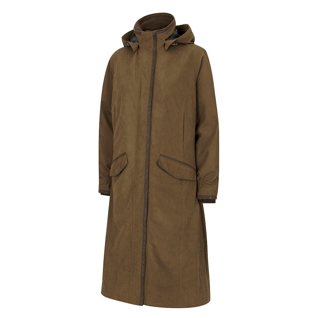 Hoggs of Fife Struther Ladies Waterproof Long Riding Coat #colour_sage