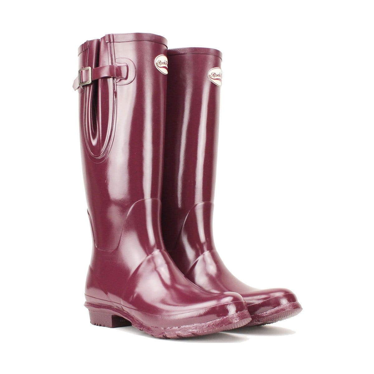 Rockfish Bottes hautes réglables brillantes pour femme