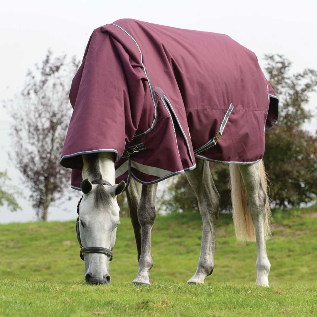 Weatherbeeta Comfitec Plus Dynamic II Detach-A-Neck Heavy #colour_maroon-grey-white