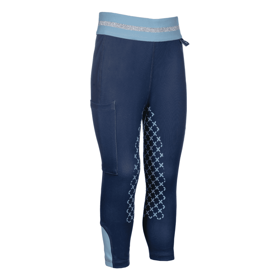 HKM Bria Silicone Full Seat Riding Leggings #colour_deep-blue