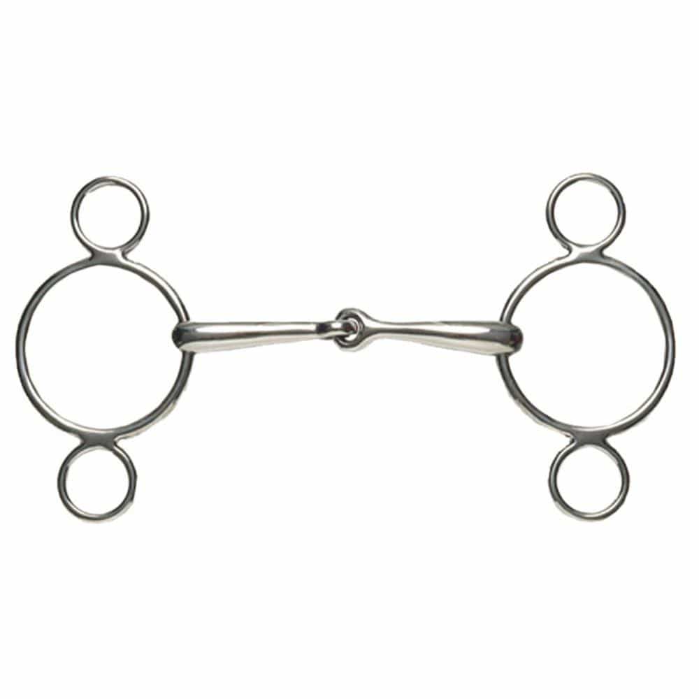 Korsteel-Dutch-Gag-Gebiss aus Edelstahl mit 2 Ringen