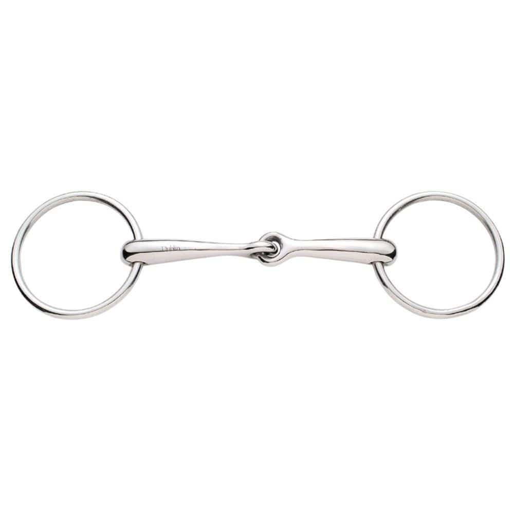 Korsteel Edelstahl-Trensengebiss mit festem Maul, 16 mm, mit losem Ring