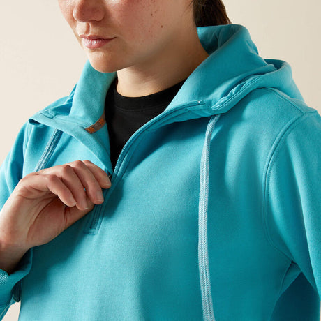 Ariat Women's Rebar Skill Set 1/2 Zip Hoodie #colour_maui-blue