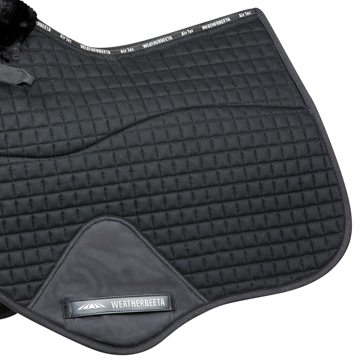 Weatherbeeta Prime Comfy Fleece Jump Shaped Saddle Pad #colour_black