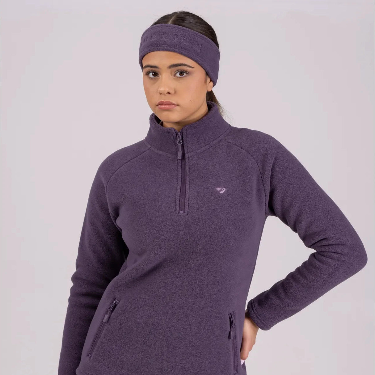 Shires Aubrion Fleece Headband #colour_purple