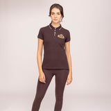 Shires Aubrion Ladies Team Short Sleeve Polo #colour_umber