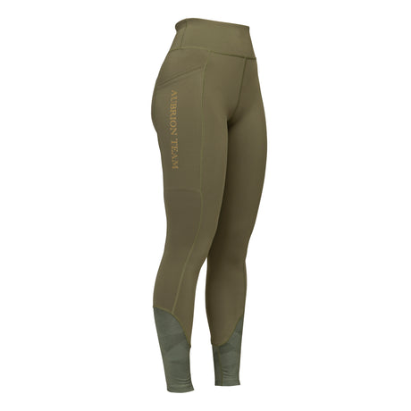 Shires Aubrion Ladies Team Riding Tights #colour_moss