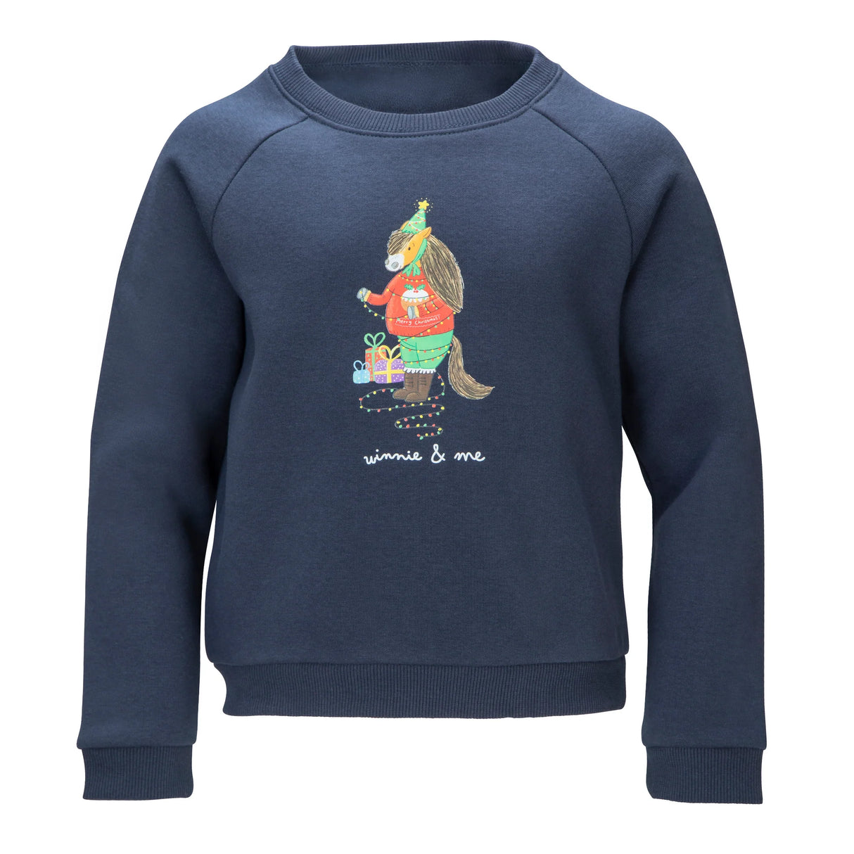 Shires Winnie & Me Children's Festive Sweatshirt #colour_navy