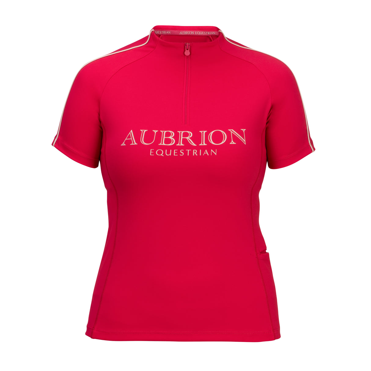 Shires Aubrion Equestrian Short Sleeve Base Layer #colour_dewberry