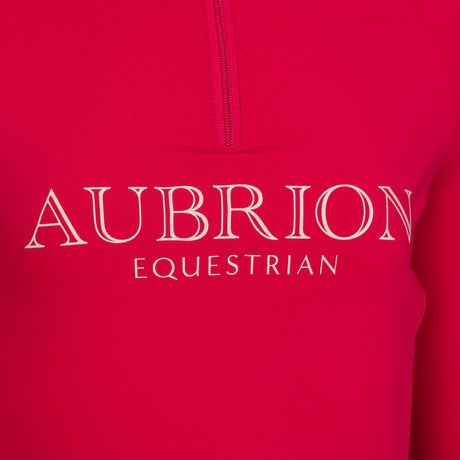 Shires Aubrion Equestrian Long Sleeve Base Layer -Young Rider #colour_dewberry