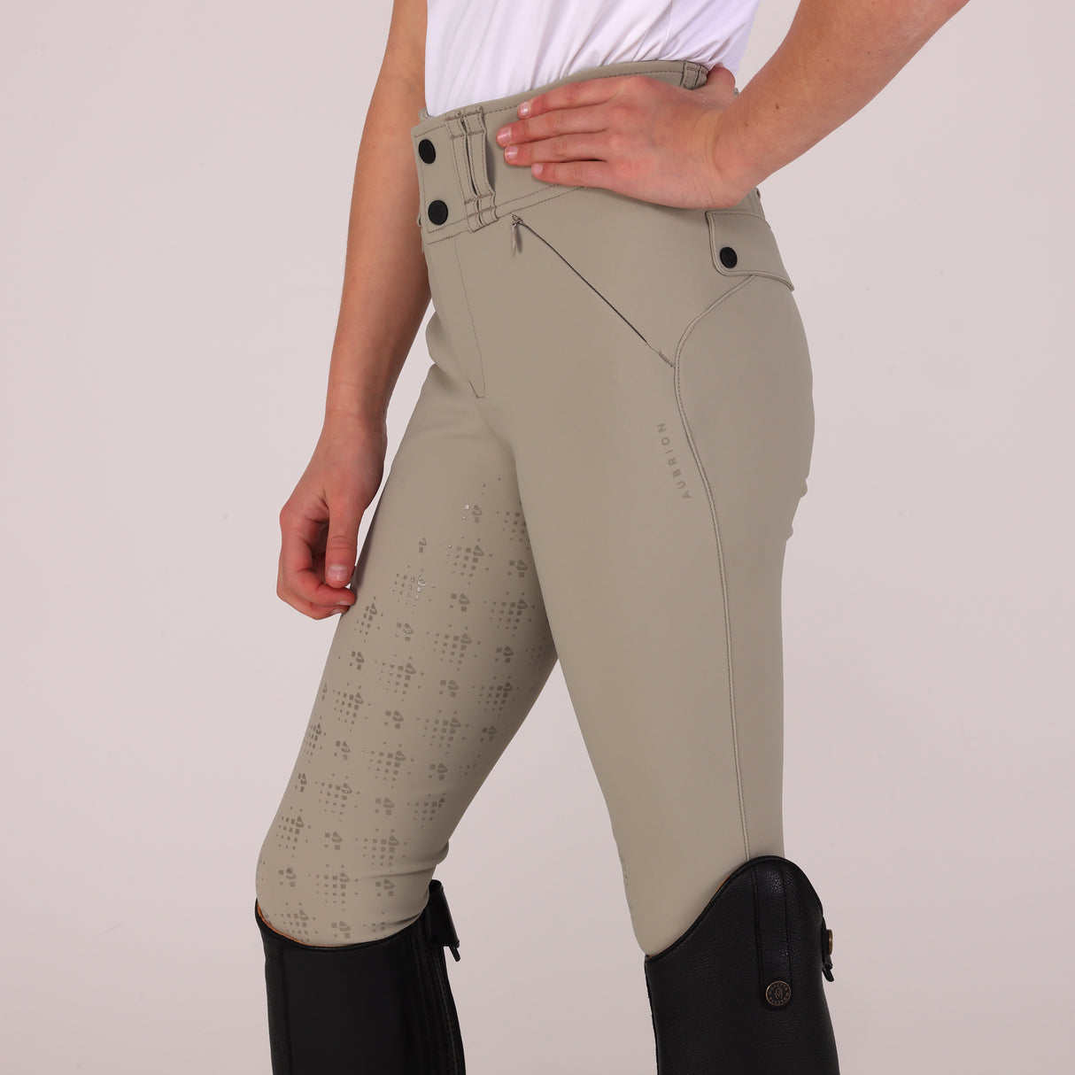 Shires Aubrion Optima MX Breeches - Young Rider #colour_beige
