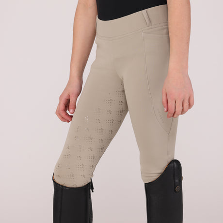 Shires Aubrion Optima LX Riding Tights - Young Rider #colour_beige