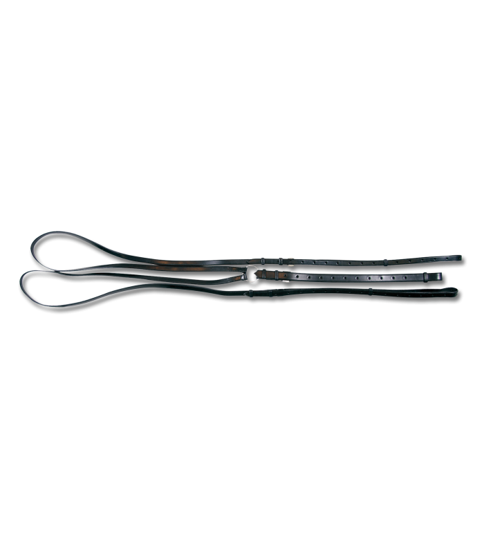 Waldhausen X-Line Leather Lunge-Draw-Reins #colour_black