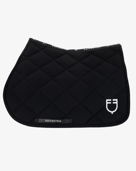 Jumping saddle pad with embroidered logo black line edition - BLACK