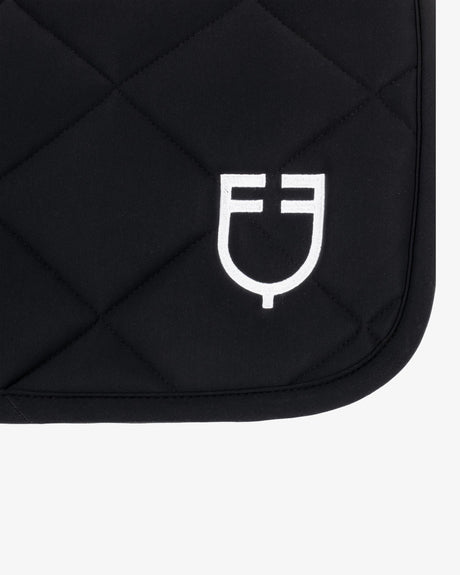 Jumping saddle pad with embroidered logo black line edition - BLACK