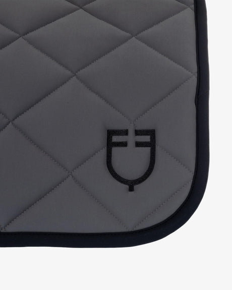 Jumping saddle pad with embroidered logo black line edition - ASPHALT