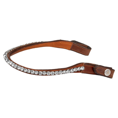 Acavallo Browband Calfskin & Round Crystals #colour_cognac-transparent