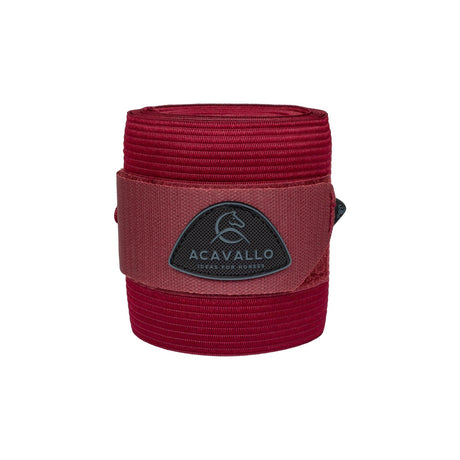 Acavallo Elasticated Exercise Bandages Fleece #colour_burgundy