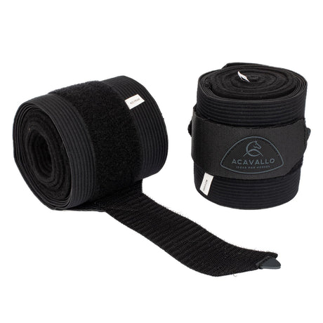 Acavallo Elasticated Exercise Bandages Fleece #colour_black