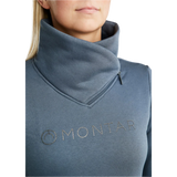 Montar MoNaja High Collar Sweatshirt with Gun Metal Crystal Logo #colour_dark-slate