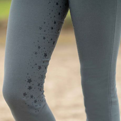 HKM Children's Silicone Full Seat Riding Tights -Pony Dream II- #colour_grey-green