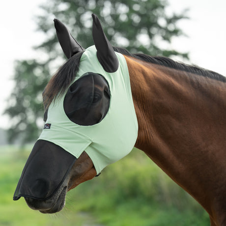 HKM Anti-Fly Mask -Elastic- with Nose #colour_jade-green