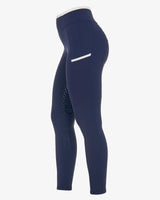 Women's leggings with perforated decorations - NAVY BLAZER