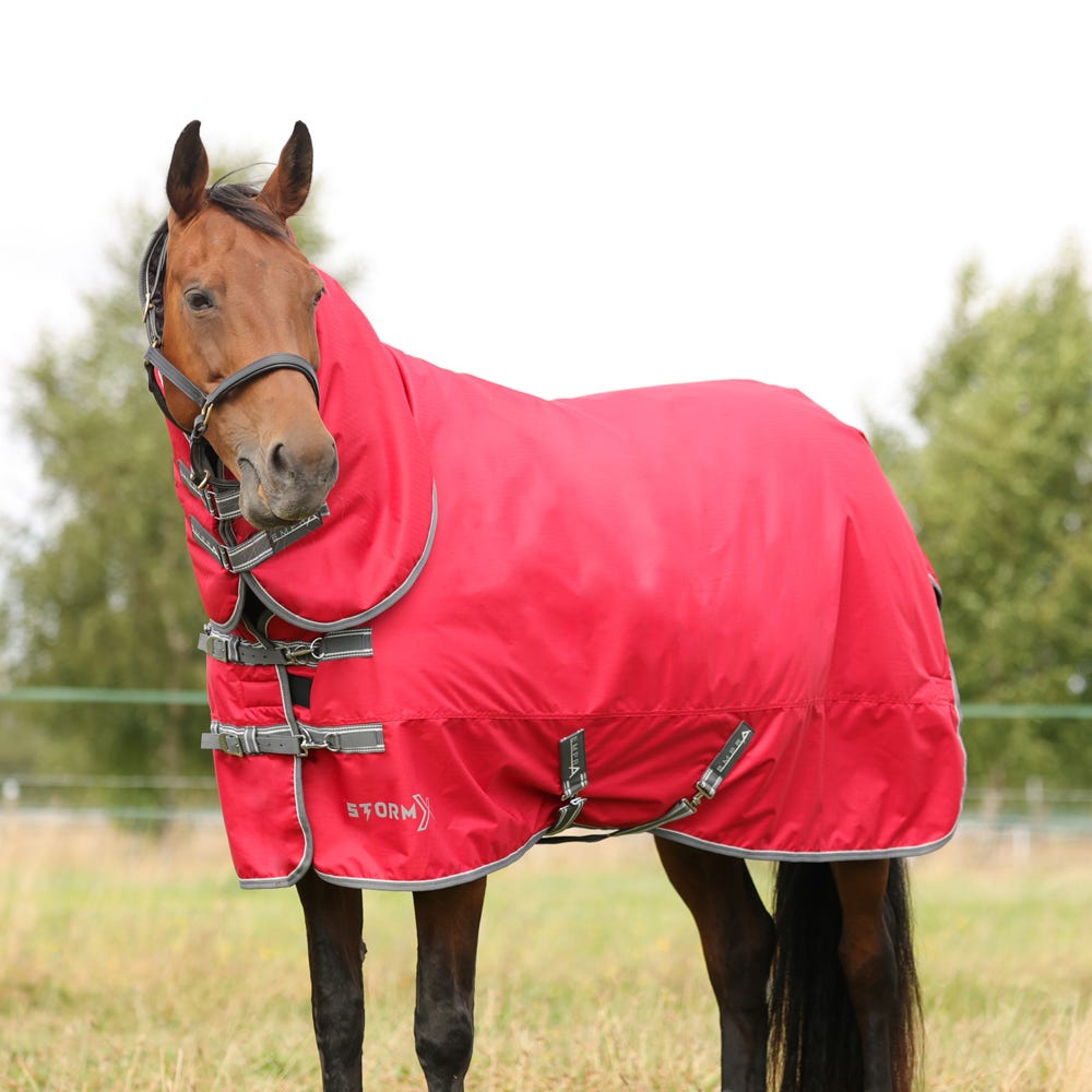 StormX Empra 300g Combi Turnout Rug #colour_red