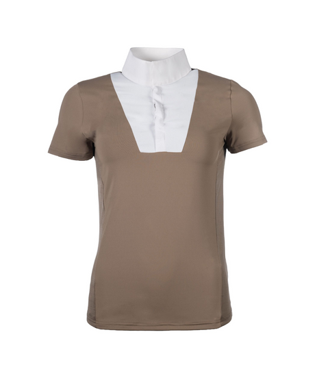 HKM Women's Short Sleeve Competition Shirt -Virginia- #colour_taupe