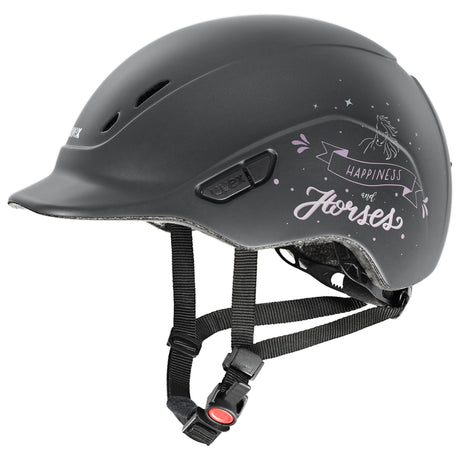 Uvex Kiddox Happy Horse Riding Hat #colour_anthracite-matt