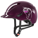 Uvex Kiddox Flower Riding Hat #colour_burgundy-shiny